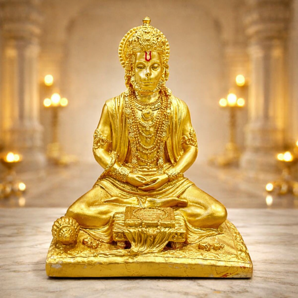 shri hanuman ji gold finish meditation idol – divine strength & protection shri hanuman ji gold finish meditation idol – divine strength & protection